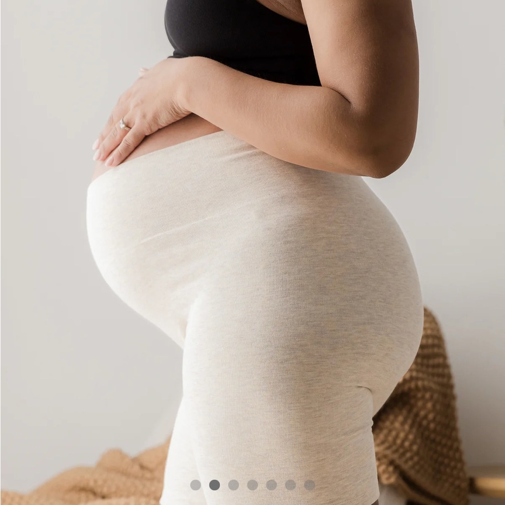 Kindred Bravely Cream Maternity Athletic Shorts